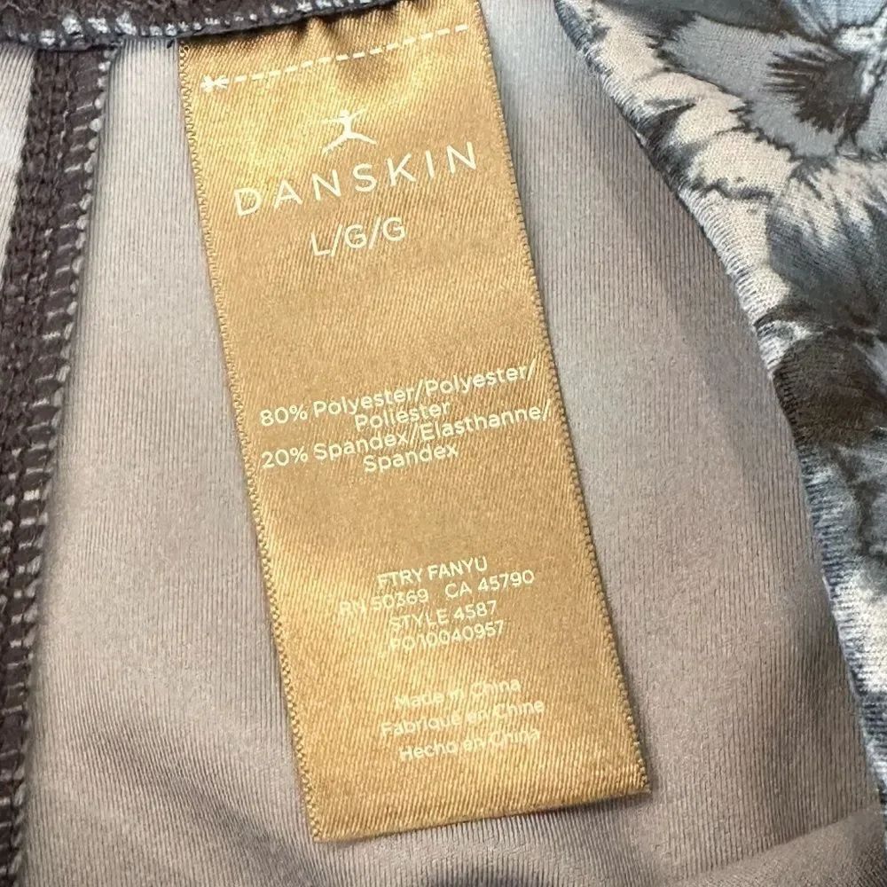 Danskin Women's Watercolor Floral Printed Leggings Blue Size Large - Picture 8 of 11